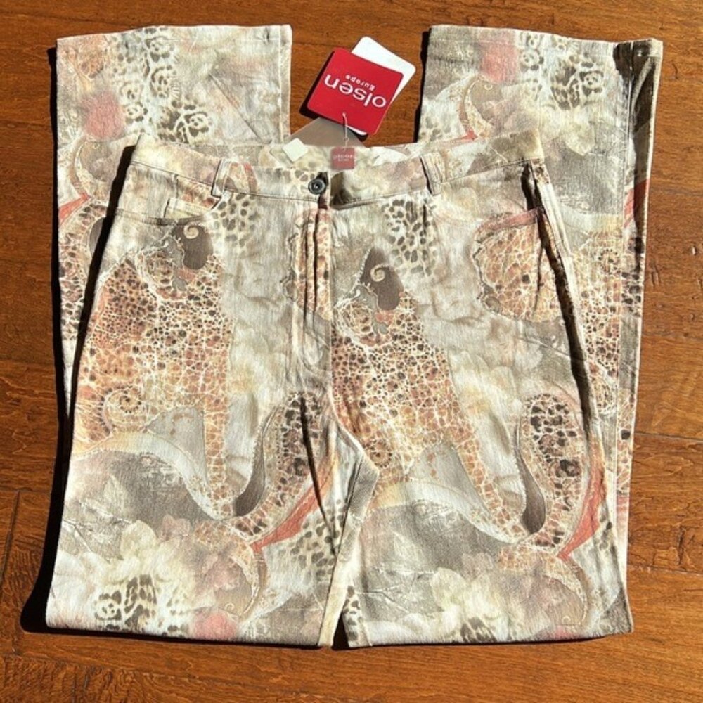 Olsen Women's Straight Leg Jeans - Animal Print